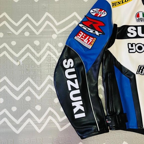 Joe Rocket SUZUKI Moto Racing Motorcycle Leather Jacket Embroidered - Picture 4 of 10